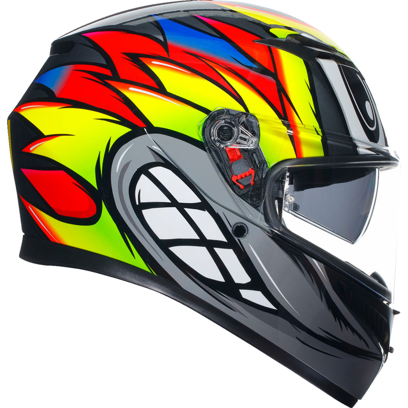 AGV 0101-15510 2118381004012L K3 Birdy 2.0 Helmet K3 Helmet - Birdy 2.0 - Gray/Yellow/Red - Large