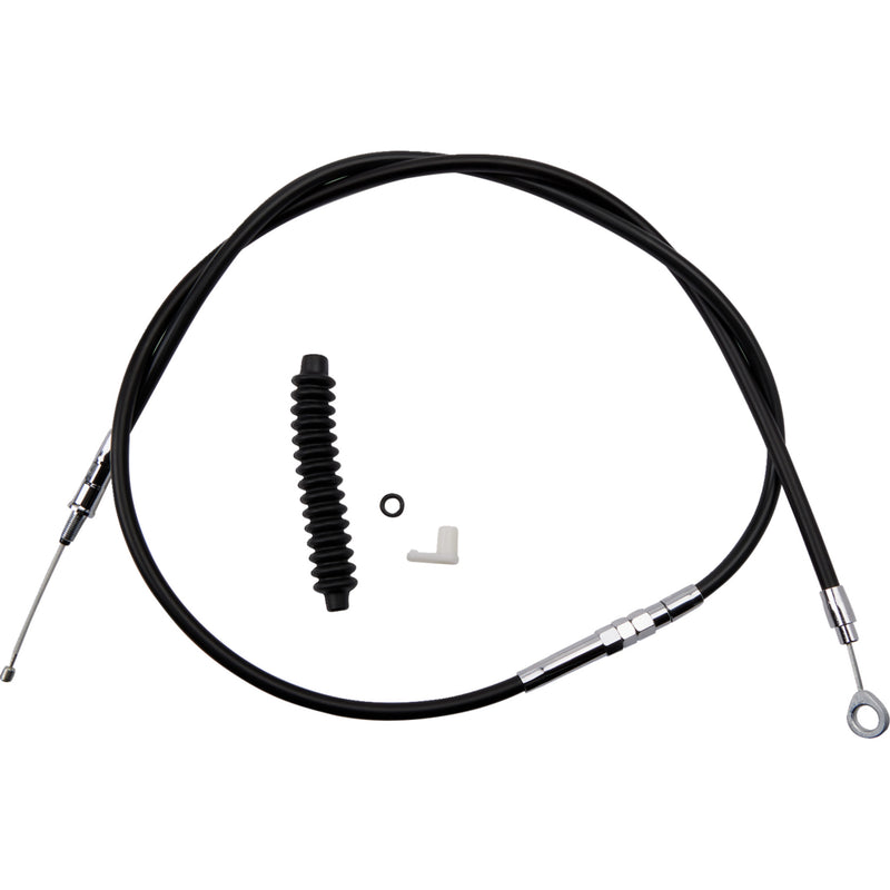 Drag Specialties High-Efficiency Black Vinyl Clutch Cable Standard Full Length For Harley Road King 2021-2024