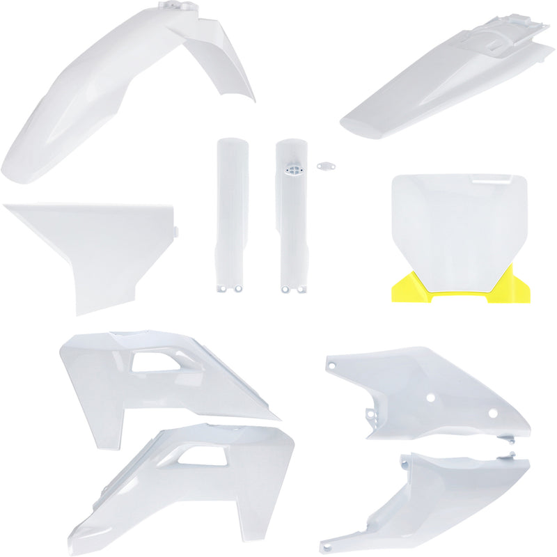 ACERBIS 1403-4418 2986848211 Full Replacement Plastic Kit Full Body Kit - '25 OEM White/Yellow - Husqvarna - FC/FX/TC/TX