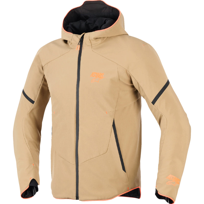 ALPINESTARS Aeroshell Waterproof Jacket Dark - Khaki/Black/Orange Fluo