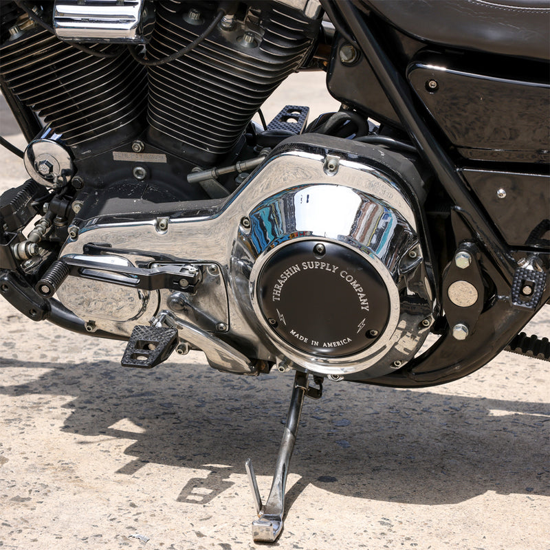 Thrashin Supply Co. Classic Derby Cover Black Classic - TSC-3010-4 For Harley Motorcycles 1999-2018