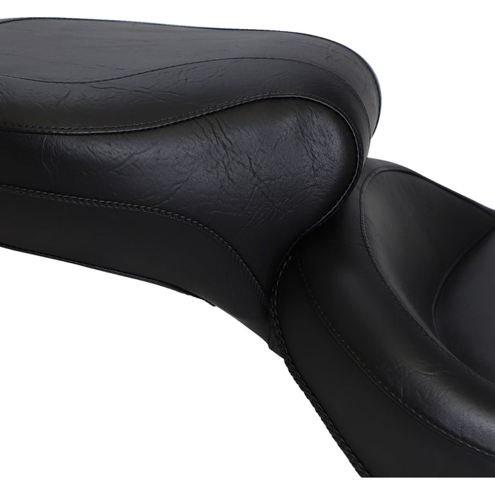 MUSTANG 0802-0240 75073 Vintage Style Seat - Wide - Smooth - Black - FXST/FLST