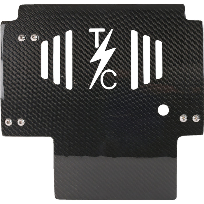THRASHIN SUPPLY CO. 0506-2531 TSC-3034-5 Carbon Fiber Skid Plate Skid Plate - Carbon Fiber/Gloss - With Gold Brackets - FLHX/FLTRX