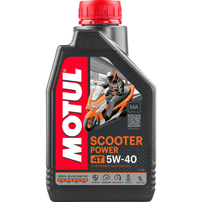 MOTUL 3601-0208 105958 Scooter Power Synthetic 4T Engine Oil Scooter Power 4T Oil - 5W-40 - 1L