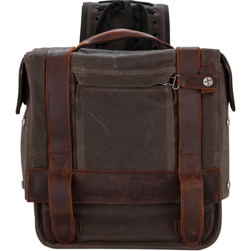 BURLY BRAND 3501-1420 B15-1002D Throw-over Saddlebag dark oak