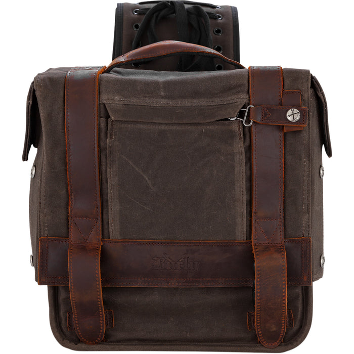 BURLY BRAND 3501-1420 B15-1002D Throw-over Saddlebag dark oak