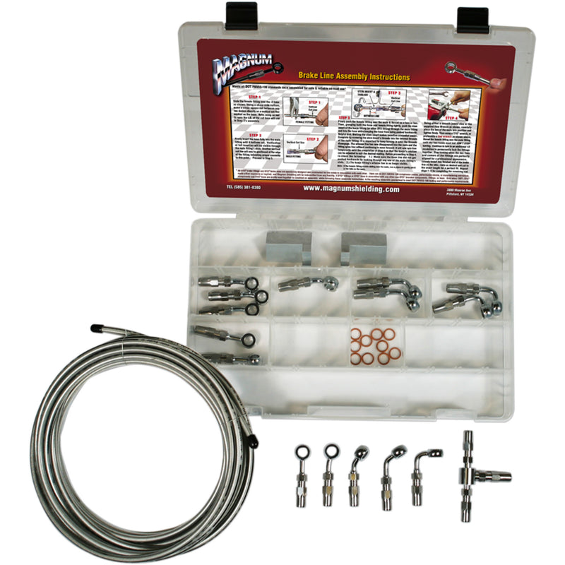 MAGNUM SHIELDING 1742-0446 399004 BYO® Build-Your-Own Brake Line Builder Kit Build Your Own Brake Kit - Basic - Chrome