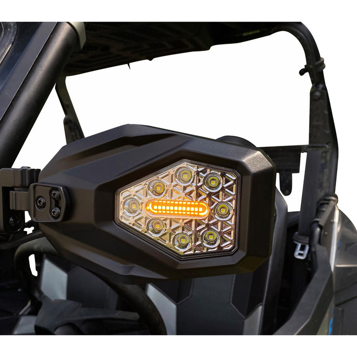 CUSTOM DYNAMICS 0640-1664 SXS-MIRROR SXS Mirror Mirrors - SXS - Side View - Hexagon - Black