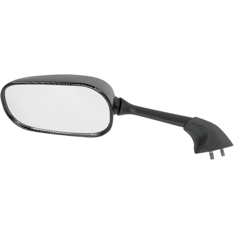 EMGO 0640-0182 20-80544 Carbon Fiber Mirror Mirror - Side View - Black/Carbon Fiber - Rectangle - Left - Yamaha