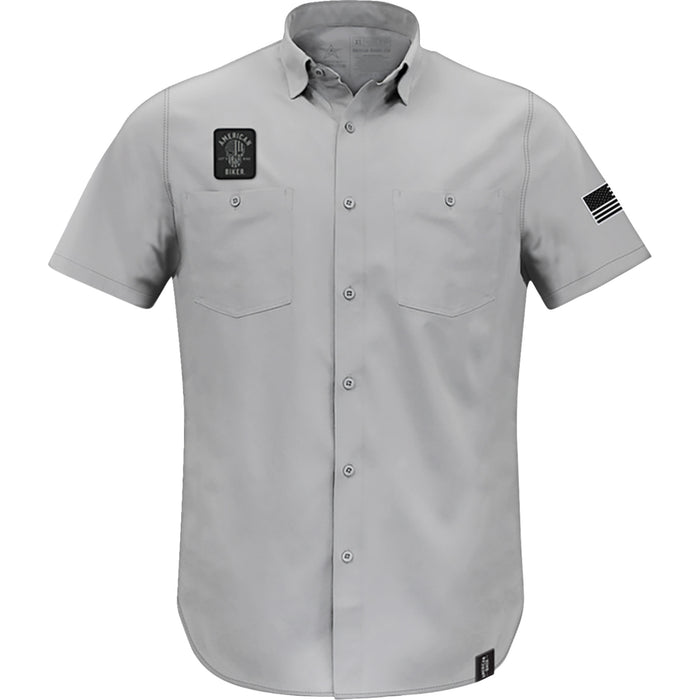 AMERICAN BIKER 3040-3403 ABBSAM11ST74GYXR Biker Sam Lightweight Shirt gray/black - xl
