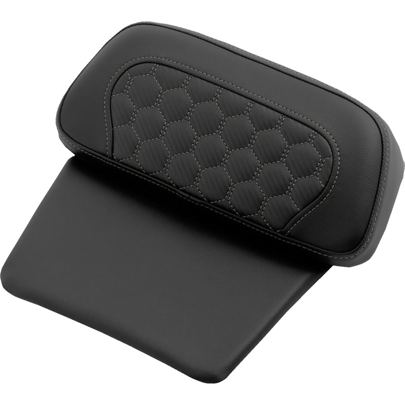 SADDLEMEN 0822-0707 814-07C-19002 Chopped Tour Pak Backrest Pads Chopped Tour Pak Backrest Pad - Honeycomb - Gray Stitch - FLH/FLT '14-'25