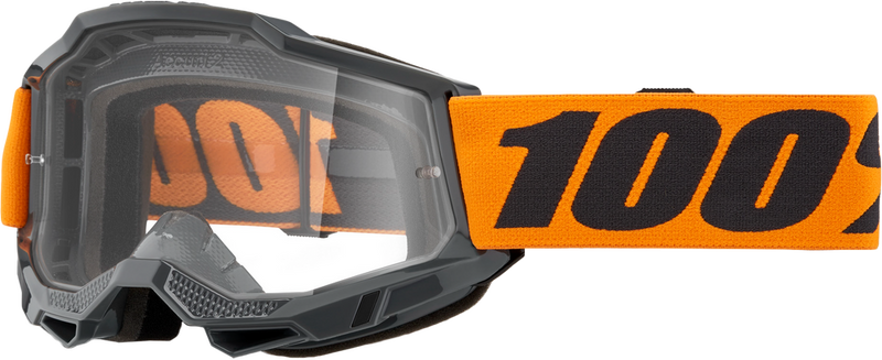 100% 610-5223 50027-00015 STRATA 2 GOGGLE NEON ORANGE CLEAR LENS