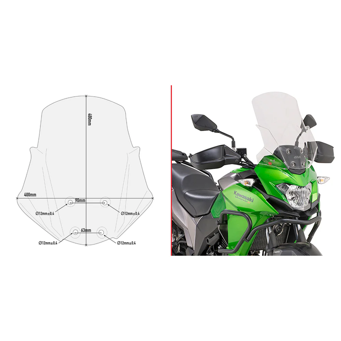 Givi 270-6663 D4121ST WINDSHIELD SPECIFIC CLEAR KAW