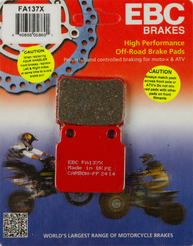 EBC Brake Pads - FA137X For Suzuki QuadRacer 1987-1992 | Arctic Cat 400 2004-2008 | Kawasaki ATVs 2003-2005