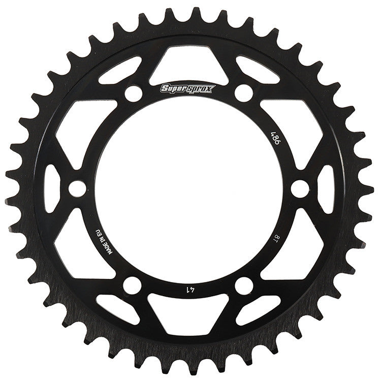 Supersprox Rear Edge Sprocket Steel 41T-520 Black - RFA-486-41-BLK Kawasaki Ninja / ZR 1988-2017
