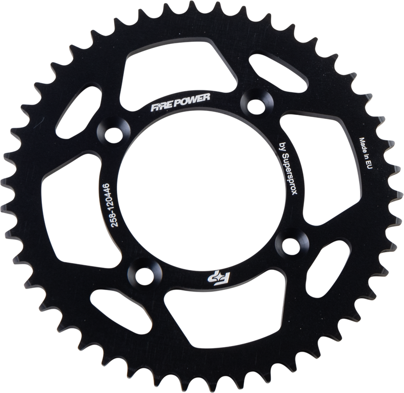 Fire Power Rear Sprocket Aluminum 46T Black - FPA-1204-46-BLK Honda XR100R / CRF100F / CRF125F / CRF125FB 1985-2024