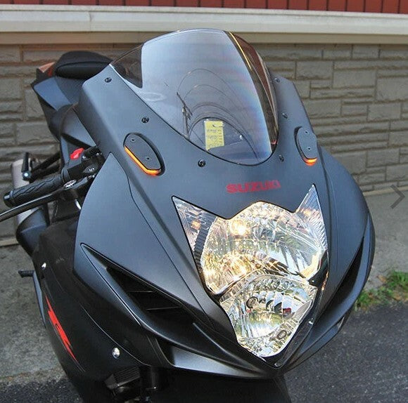 New Rage Cycles Mirror Block OFF Turn Signals - GSXR-MBO Suzuki 1000 / 600 / 750 2005-2017