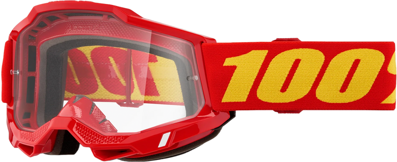 100% 610-5379 50024-00013 ACCURI 2 JUNIOR GOGGLE RED CLEAR LENS