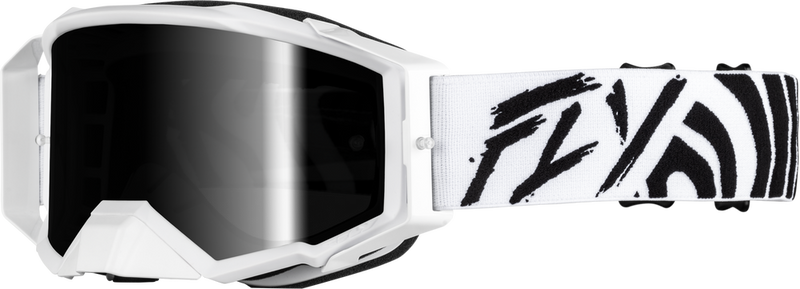 Fly Racing 37-5515 37-5515 ZONE ELITE GOGGLE BLACK/WHITE W/ BLACK MIRROR/SMOKE LENS