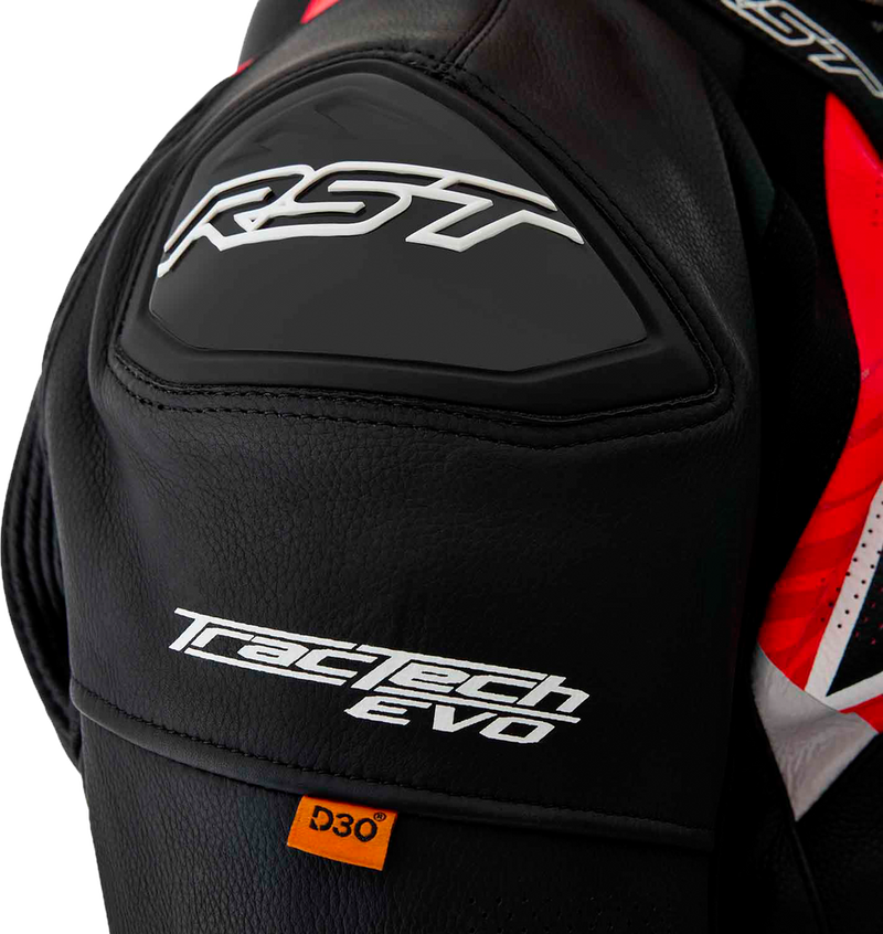 Rst 556-3635246 103635F.RED-46 TRACTECH EVO D3O JACKET BLK/FLO RED LEATHER XL