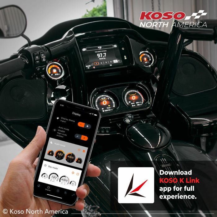 Koso North America 28-61039 BA064930 HD-03X 4 PIECE GAUGE KIT TOURING 14-23