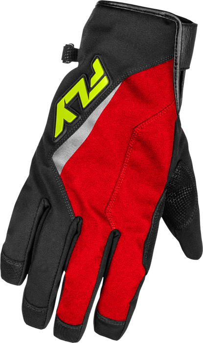 Fly Racing 371-0617M 371-0617M TITLE LONG GLOVES RED/BLACK/HI-VIS MD