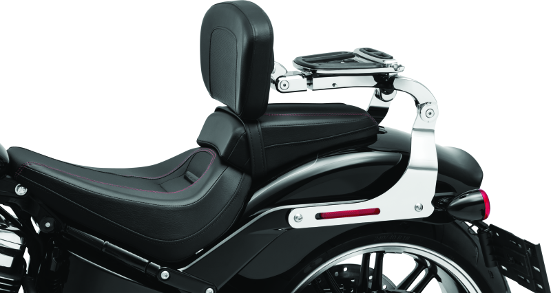 Kuryakyn 7081 Fixed Mounts Multi-purpose Driver & Passenger Backrest 18-Up Softail Black - User 1