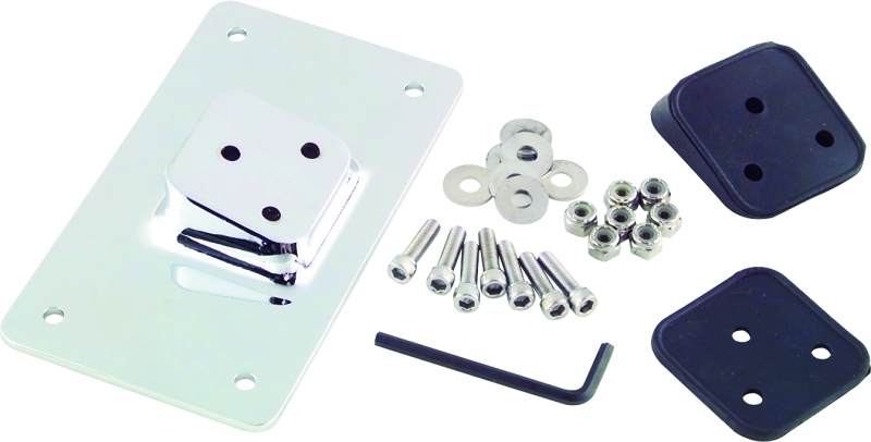 Bikers Choice 490002 55-Up Chrome Custom Laydown License Plate Bracket With 3 Bolt Style - Photo - Primary