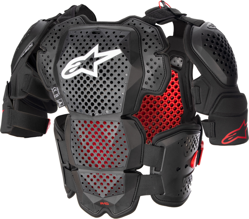 Alpinestars 482-62208 6700523-1431-M/L A-10 V2 FULL CHEST PROTECTOR ANTHRACITE/BLACK/RED MD/LG