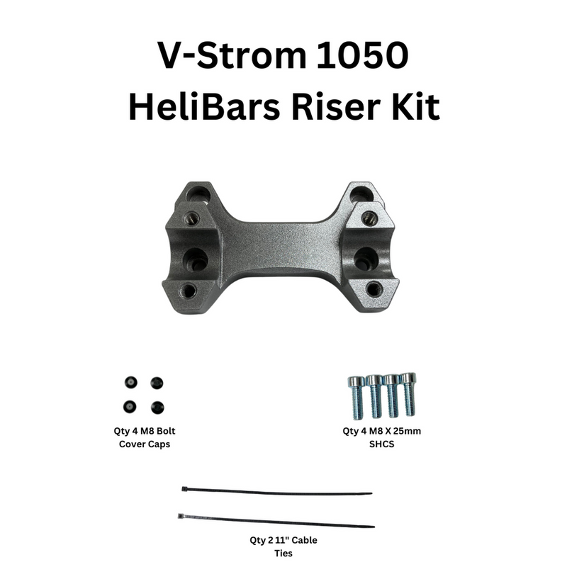Helibars 281-0523 HR03187 HANDLEBAR RISERS SILVER SUZ