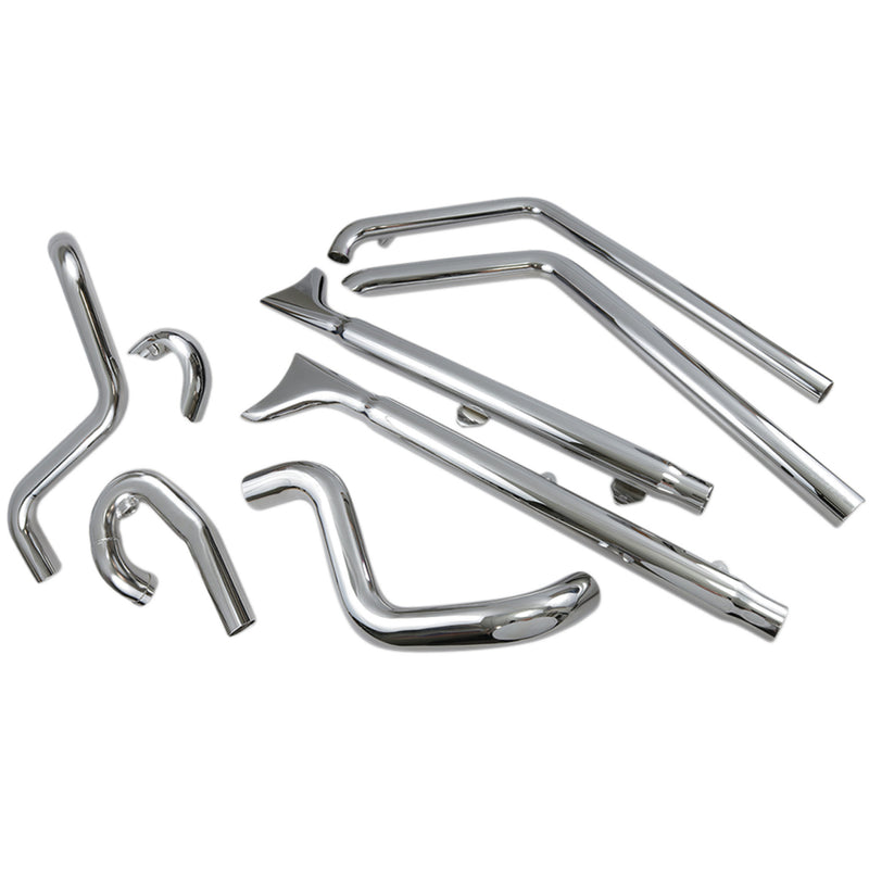 Bassani Xhaust Fishtail Duals 2-Into-2 Exhaust System - 1S66E-33 For Harley Softail 1989-2017