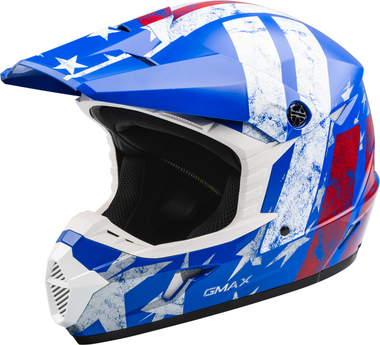 Gmax 72-6642YM D3466041 YOUTH MX-46Y PATRIOT OFF-ROAD HELMET RED/WHITE/BLUE YM