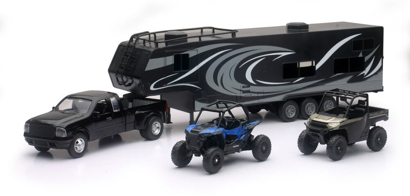 New Ray Toys Replica Pick UP TOY Hauler With Polaris Vehicles SET - 37046