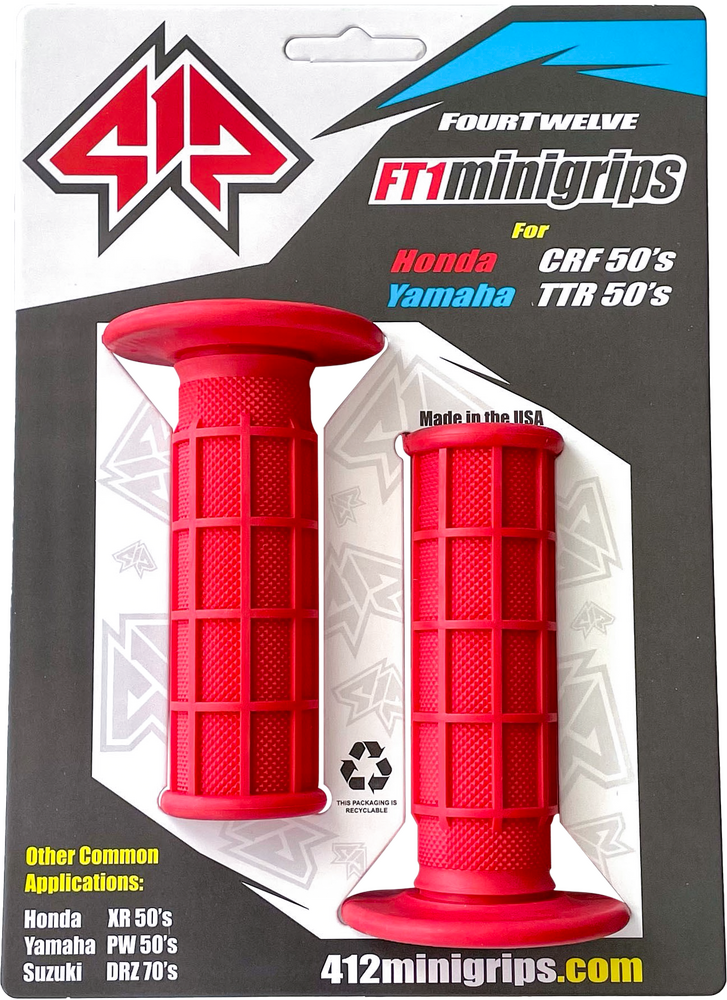 Four Twelve 19-4123 412-G103 MINI GRIPS RED 3/4"