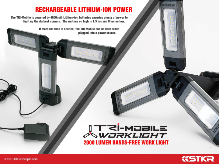 Stkr TRI-Mobile Work Light 2000 Lumen - 12680