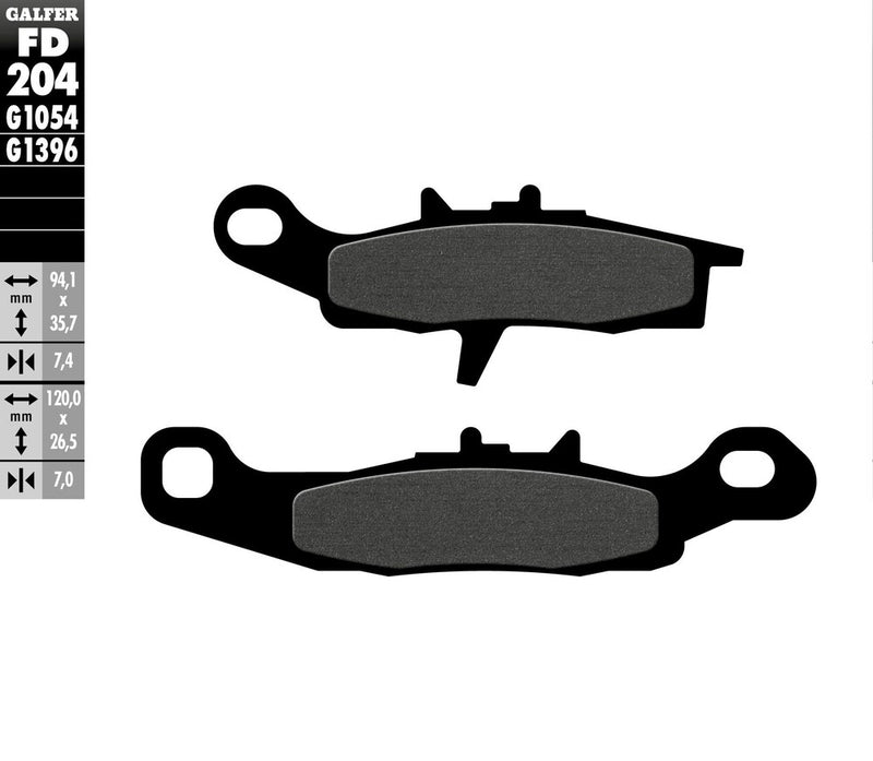 Galfer Brake Pads Semi Metallic - FD204G1054 For Kawasaki KX 85 / KX 100 / KX 112 2001-2025 | Suzuki RM 100 / RM 85 / 85L 2005-2023