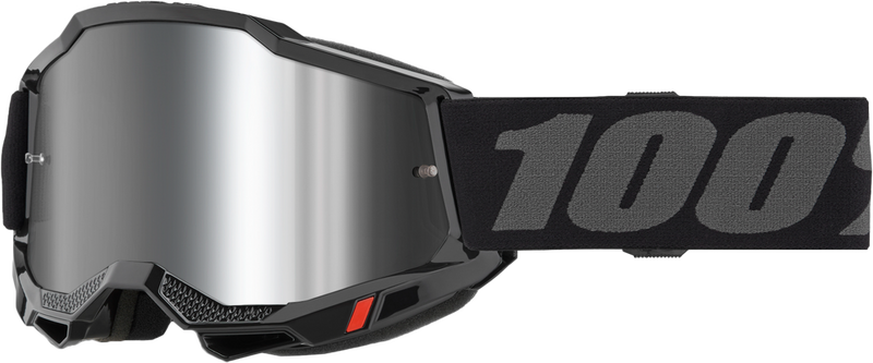 100% 610-5207 50014-00038 ACCURI 2 GOGGLE BLACK MIRROR SILVER LENS
