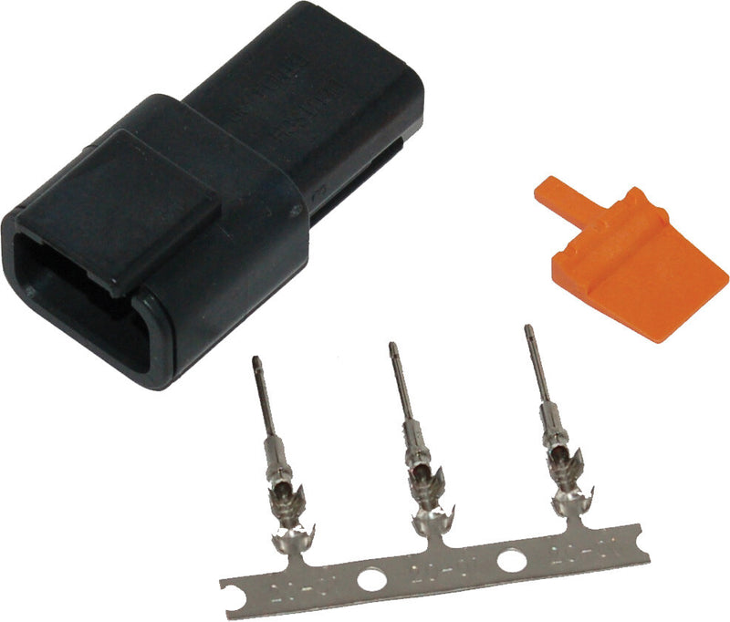 Namz Custom Cycle 850-08041 MDR-3B DEUTSCH DTM 3-PIN RECEPTACLE W/3 TRMNLS/WDGLCK HD74103-98BK
