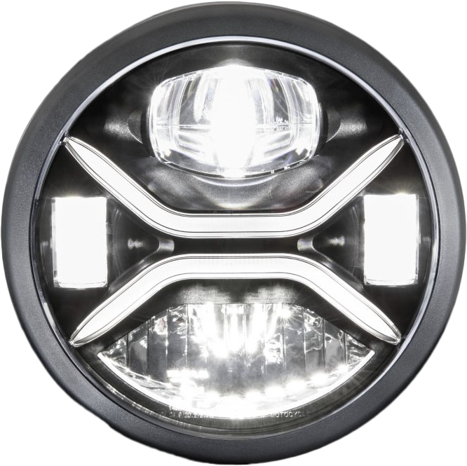 Koso North America 7" Zenith LED Headligh H4 Plug - GA030100 For Harley Motorcycles 1994-2013