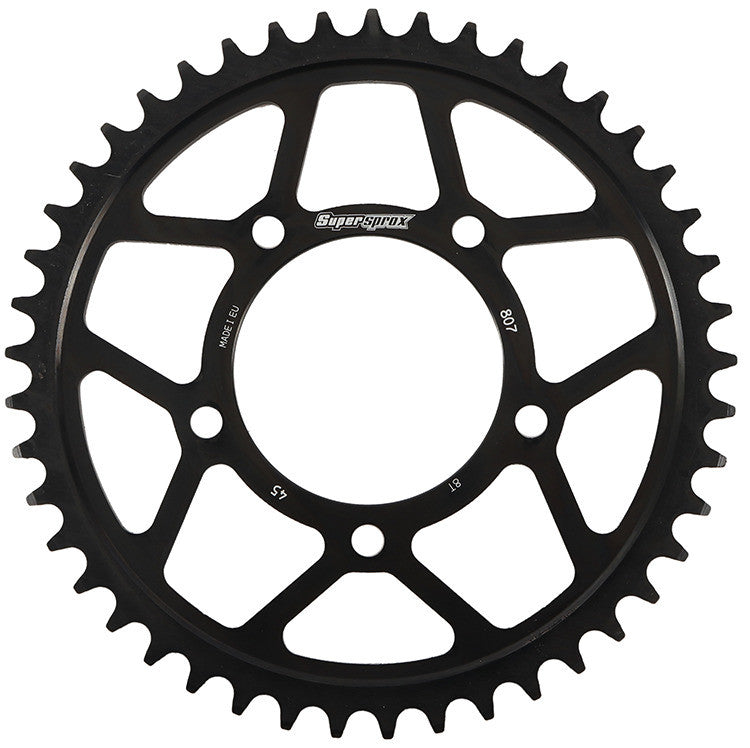Supersprox Rear Edge Sprocket Steel 45T-525 Black - RFA-807-45-BLK Suzuki 750 / 1000 2011-2018