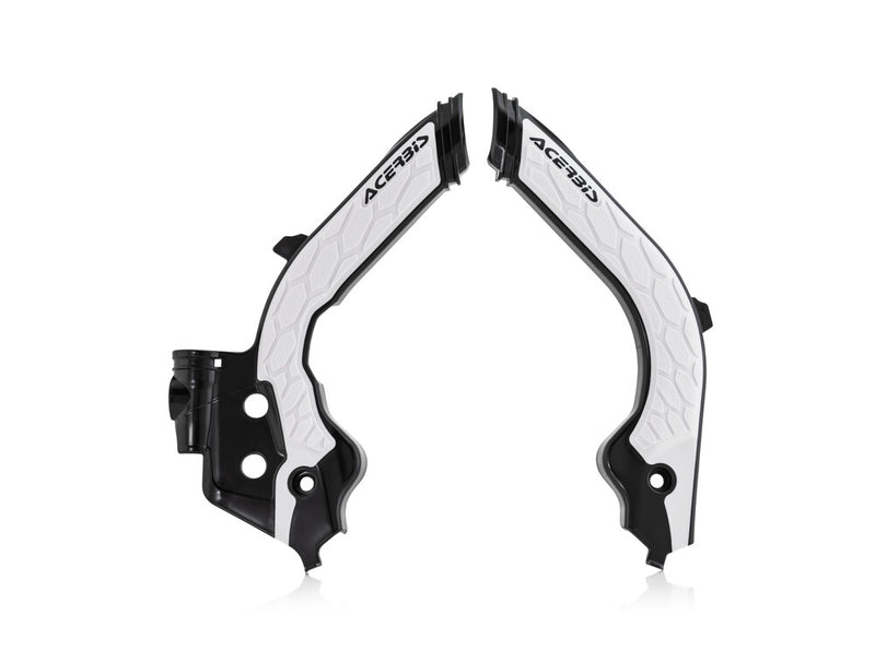 Acerbis X-Grip Frame Guards Black White - 2733451007 Husqvarna Dirt Bikes 2019-2023
