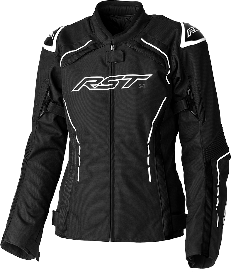 Rst Ladies S1 CE Jacket Black White Textile SM - 103056WHI-10