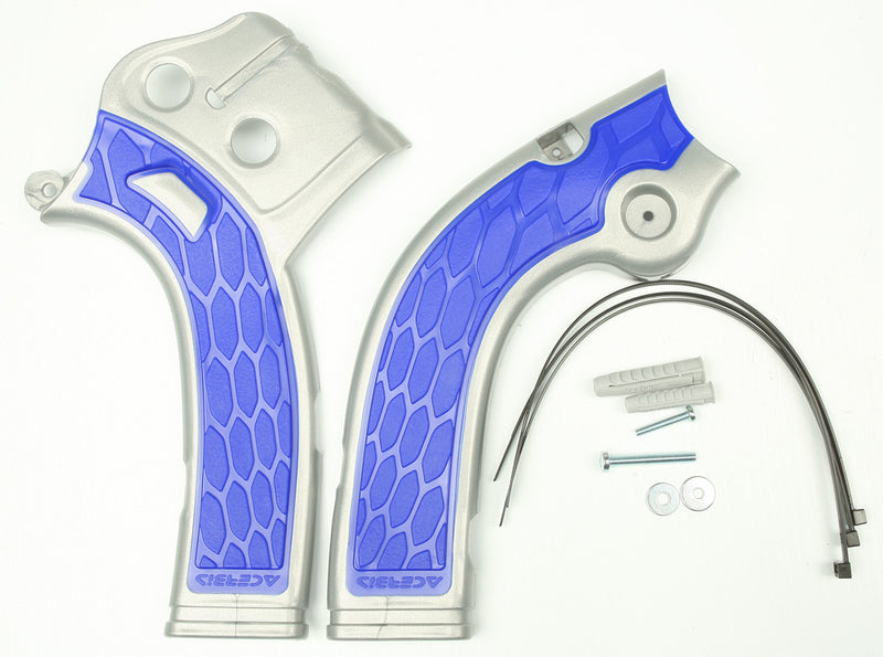 Acerbis X-Grip Frame Guard Silver Blue - 2464741404 Yamaha YZ 125 / YZ 250 2005-2024