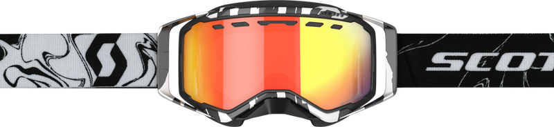 Scott 51-5473 278603-7082341 PROSPECT GOGGLE SNOW CROSS LS MARBLE BLK/WHT W/LS RED CHROME