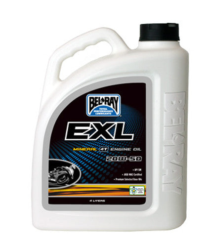 Bel-ray 840-1493 99100-B4LW EXL MINERAL ENGINE OIL 4T 20W50 4L