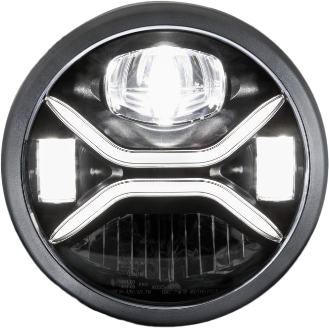Koso North America 7" Zenith LED Headligh H4 Plug - GA030100 For Harley Motorcycles 1994-2013