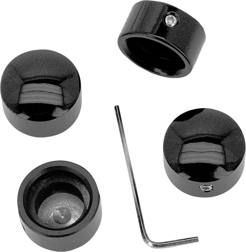 Harddrive Head Bolt Covers Black 4-PK - 301776 For Harley Motorcycles 1984-2019