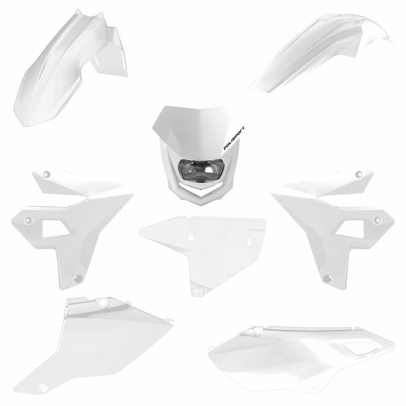 Polisport Full Plastic Kit W Headlight Suzuki DR400 White - 91605 Suzuki 400 / 400E / 400S / 400SM 2000-2024