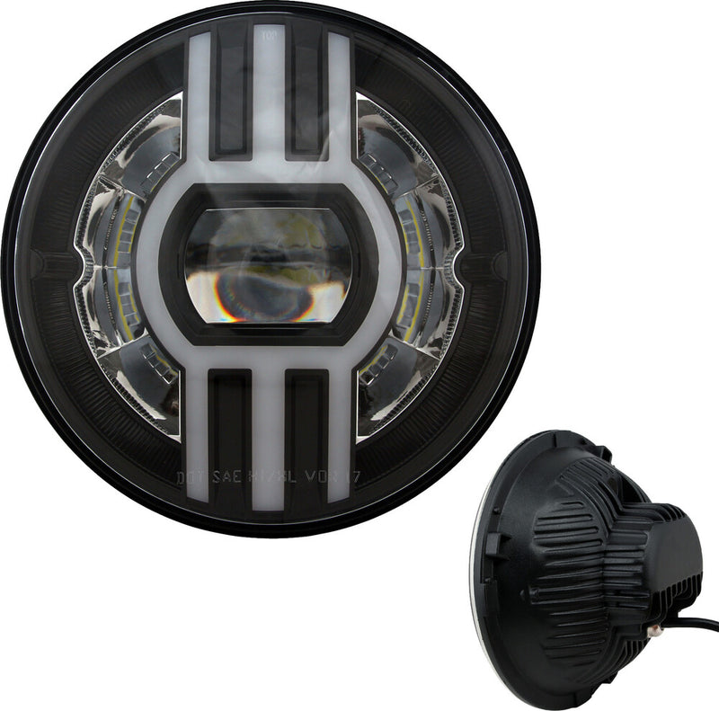 Cyron Headlight 7" Beast 2 Black With Driving Light - ABIG7B2-B