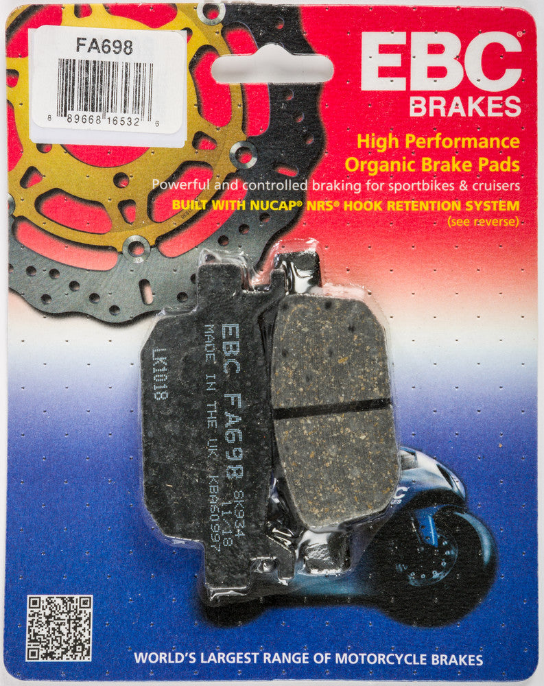 Ebc 15-698 FA698 BRAKE PADS FA698 ORGANIC